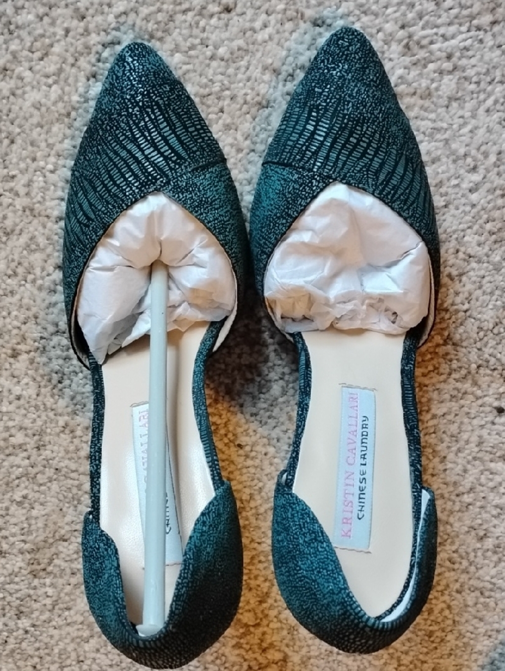 Kristin Cavallari Chinese Laundry Emerald Green Textured Pointed Toe Heel